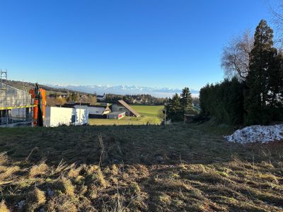 Vue depuis le haut du terrain